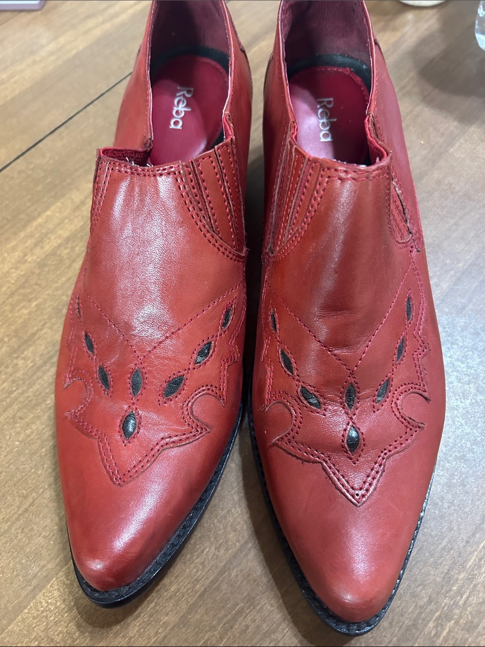 Vintage Reba western cut-out ankle boots